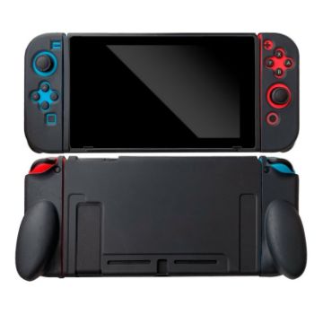 Nintendo Switch Black Shockproof TPU Case - Pure Color Protective Cover - 1