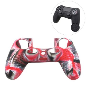 Non-slip Silicone Protective Case for Sony PS4 - Red & Black Cover - 1