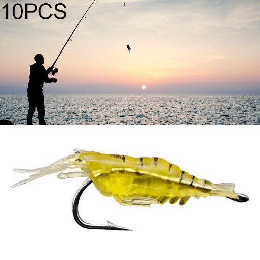 10 PCS 4cm Soft Shrimp Bait Lures with Hook - Natural Fishing Poppers - 1