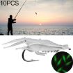 10 PCS 4cm Fluorescent Soft Shrimp Bait Lures with Hook - 1