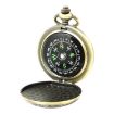 Nisa J35A Vintage Metal Pocket Watch with Compass - Flip Design - 2