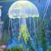 Yellow Silicone Jellyfish Aquarium Decoration - 8x20cm Fluorescent Sucker - 2