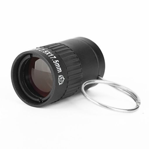 Mini Pocket Telescope 2.5x17.5mm with Finger Buckle - Black - 1