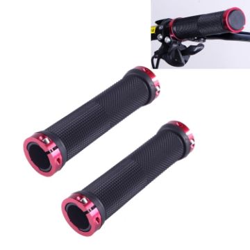 OQSPORT Wine Red MTB Bike Hand Grips - 2 PCS Anti-slip Lock Handlebar - 1