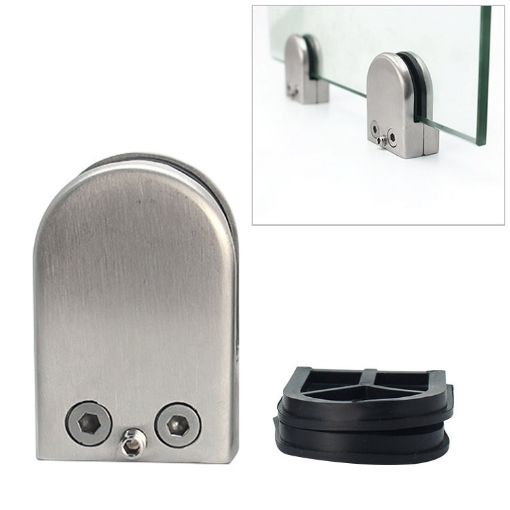 Concave Curved Bottom 201 Stainless Steel Glass/Wood Clamp Bracket - 1