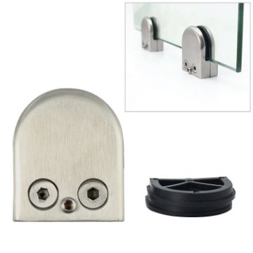 Stainless Steel Glass/Wood Clamp Bracket, 8-12mm, Matte Polished - 1