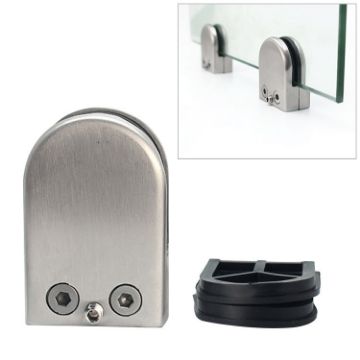 Concave Curved Bottom Matte 304 Stainless Steel Glass/Wood Clamp Bracket - 1