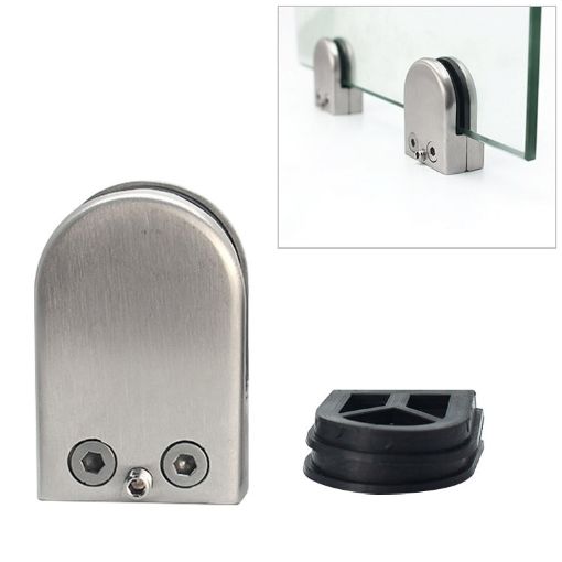 Concave Matte Polished 304 Stainless Steel Glass/Wood Clamp Bracket - 1