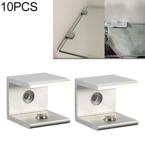 10 PCS Aluminum Alloy Glass Fixing Clip, Single Hole, 20mm, Size S - 1