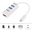 2 in 1 USB-C 3.1 to USB 2.0 Hub with 3 Ports & TF Card Reader - White - 3