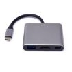 V125 USB-C Male to PD + HDMI + USB 3.0 Female 3-in-1 Converter Grey - 2