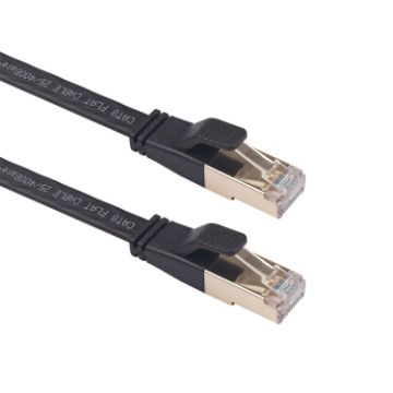 CAT8-2 Double Shielded Flat Network LAN Cable, 10m Length - 1
