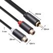 RCA Male to Dual RCA Female Audio Adapter Cable 3686MFF-03 - 3