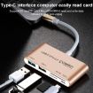 5 in 1 USB-C/Type-C Card Reader: SD/TF, USB 3.0/2.0 Ports, Gold - 6