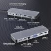 Rocketek HC452 14-in-1 Type-C Hub Adapter: RJ45, HDMI, VGA, 100M - 4