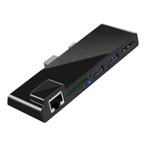 Rocketek SH768 6-in-1 Hub Adapter for Surface Pro 4: RJ45/USB 3.0/HDMI/SD/TF - 1