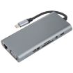 11-in-1 USB-C/Type-C Docking Station HUB Adapter with 1000M Network Port - 1