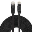10m Black CAT6 Ultra-thin Flat Ethernet LAN Cable RJ45 Patch Lead - 1