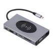 13-in-1 USB-C Hub Docking Station with Wireless Charger Function - 1