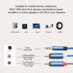 REXLIS 3610 3.5mm to Dual RCA Gold-Plated Audio Cable, 5m Blue Braided - 5