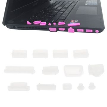 Universal Silicone Anti-Dust Plugs for Laptop, 13 in 1, White - 1