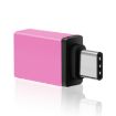 Magenta Aluminum Alloy USB-C 3.1 Male to USB 3.0 Female Adapter - 2