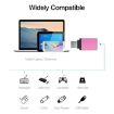 Magenta Aluminum Alloy USB-C 3.1 Male to USB 3.0 Female Adapter - 3