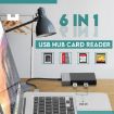 6 In 1 Multi-function Card Reader: USB 3.0, XQD, CF, TF, SD - Silver - 7