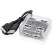 USB2.0 4 in 1 Multifunctional Transparent Desktop HUB Square Design - 1