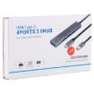 USB 3.0 Aluminum Alloy HUB Adapter with LED Indicator - Silver Grey - 5