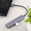USB 3.0 Aluminum Alloy HUB Adapter with LED Indicator - Silver Grey - 6