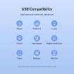 USB 3.0 Aluminum Alloy HUB Adapter with LED Indicator - Silver Grey - 7