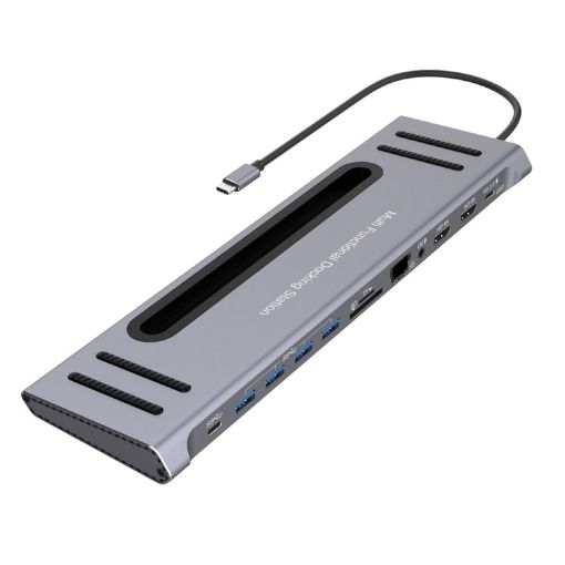 Onten 9199 12-in-1 USB-C Hub: HDMI, USB 3.0, SD/TF, RJ45, Audio, PD Charging - 1