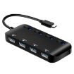 High Speed USB 3.0 to USB-C HUB with Switch - 4 Ports, Black - 1
