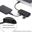 High Speed USB 3.0 to USB-C HUB with Switch - 4 Ports, Black - 4