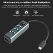 USB-C to 4 USB 3.0 Ports Aluminum Alloy HUB with Switch - Grey - 6