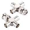 2 PCS BNC Male to 3 BNC Female Connector, Cross Type Adapter - 1
