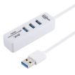 2 in 1 TF/SD Card Reader + 3 USB 3.0 Ports HUB Converter, 26cm Cable, White - 1