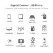 2 in 1 TF/SD Card Reader + 3 USB 3.0 Ports HUB Converter, 26cm Cable, White - 4