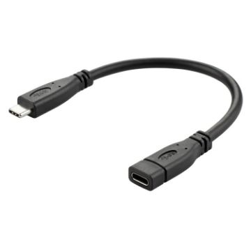 USB 3.1 Type-C Male to Female Gen2 Adapter Cable, 1m Length - 1