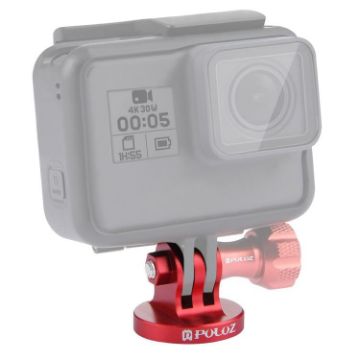 PULUZ Red CNC Tripod Mount Adapter for GoPro, Insta360, DJI Cameras - 1
