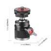 PULUZ Aluminum Alloy Ball Head Tripod Mount with Cold Shoe - Black - 2