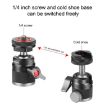 PULUZ Aluminum Alloy Ball Head Tripod Mount with Cold Shoe - Black - 4
