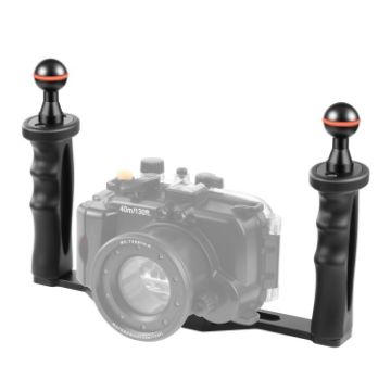 PULUZ Dual Handles Tray Stabilizer for Underwater Camera Housings - Black - 1