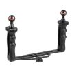 PULUZ Dual Handles Tray Stabilizer for Underwater Camera Housings - Black - 2