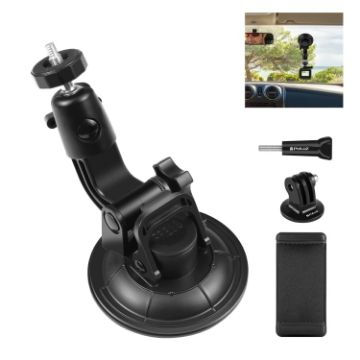 PULUZ Car Suction Cup Mount with Phone Clamp, Screw & Tripod Adapter - 1