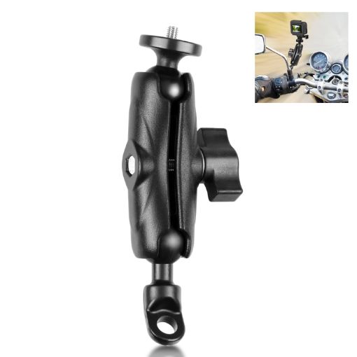 Motorcycle Holder Mirror Base Mount for GoPro & Action Cameras - Black - 1