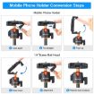 PULUZ 1.4m Selfie Stick Tripod with Phone Clip for Vlog & Live Streaming - 8
