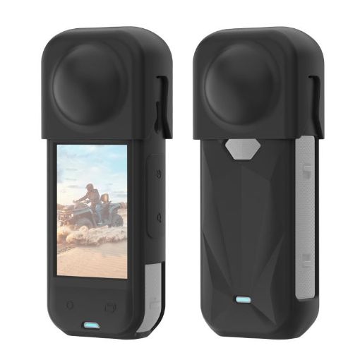 Insta360 X5 PULUZ Black Silicone Protective Case with Lens Cover - 1