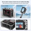 Insta360 Ace Pro 2 PULUZ Aluminum Cage Rig Dual Cold Shoe Frame Silver - 7